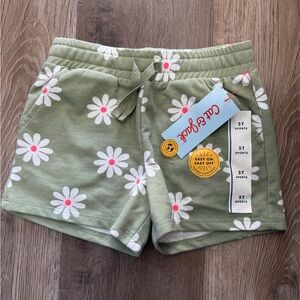 Cat & Jack Green Daisy Print Shorts